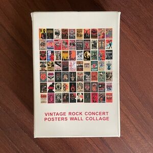 Vintage Rock Concert Posters Wall Collage